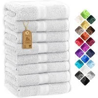 NatureMark Handtücher 8er-Set Frottier Handtücher 50x100cm, 100% Baumwolle (8-St), 8X Frottier Handtücher mit Aufhänger, 50 x 100cm, Weiß