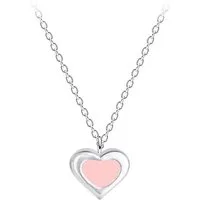 ALEXANDER YORK Kette mit Anhänger HERZ rosa, 2-tlg., 925 Sterling Silber