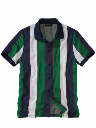 Mey & Edlich Herren Aufrecht-Polo Blau 100 % Baumwolle