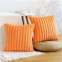 OKWISH Kissenbezüge 2er Set Flauschig Plüsch Deko Dekokissen Sofakissen Zierkissenbezüge, (2 Stück), 45x45cm Sofakissen Couchkissen Bezug Sofa Schlafzimmer Reißverschluss