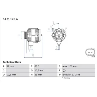 Bosch Lichtmaschine 120A Mercedes C-Klasse W203 0986042550