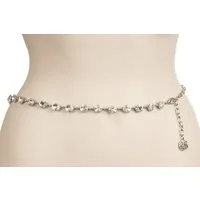 Cassandra Accessoires Kettengürtel Damen Silber Taillenkette Hüftkette mit funkelnden Straßsteinen