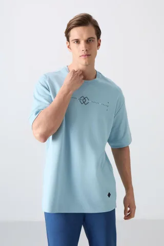 Übergröße Bedrucktes Rundhals-T-Shirt