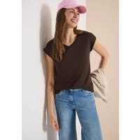 CECIL Kurzarmshirt Sommershirt mit V-Neck