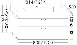 Burgbad Mineralguss-Waschtisch+Waschtischunterschrank System 30 Preisgruppe 1 Aqua Eiche Dekor SHGQ081F6312C0037