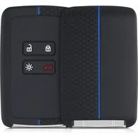 kwmobile Schlüsseltasche Autoschlüssel Silikon Hülle für Renault 4-Tasten Smartkey (1-tlg), Schlüsselhülle aus Silikon - in Schwarz Blau