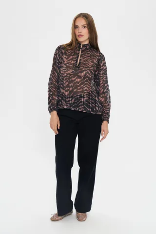 Langarm-Bluse NestaSZ Langarm-Bluse Lockere Passform