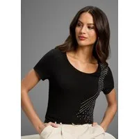Laura Scott T-Shirt mit Glitzersteinen