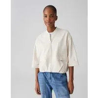 OPUS Sweater Sweatjacke aus Sweatware mit Blouson-Schnitt Pattentaschen und Aufschlag am Ärmel, lässiger Look