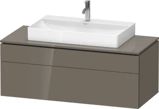 Duravit L-Cube Konsolenwaschtischunterbau wandhängend Flanell Grau Hochglanz 1220x550x482 mm - LC488 LC4882089890000