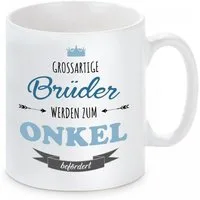 Herzbotschaft Tasse Kaffeebecher mit Motiv Grossartige Brüder werden zum Onkel befördert, Keramik, Kaffeetasse spülmaschinenfest und mikrowellengeeignet