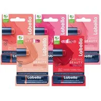 Labello Lippenpflegestift Lippenpflege Set CARING BEAUTY 5-teilig, 5-tlg.