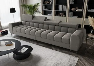 Big Sofa Sofa 4-Sitzer BASTIEN Megasofa in Stoff Moly Dunkelgrau