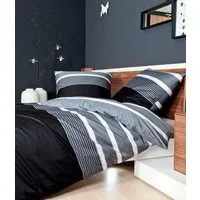 Janine Bettwäsche J. D., Mako-Satin, 3 teilig, Bettwäsche im Streifen-Design in verschiedenen Qualitäten