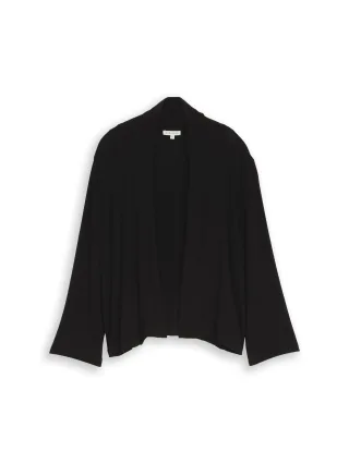Tom Tailor - T-Shirt Cardigan mit Schalkragen deep black - Gr. - XL