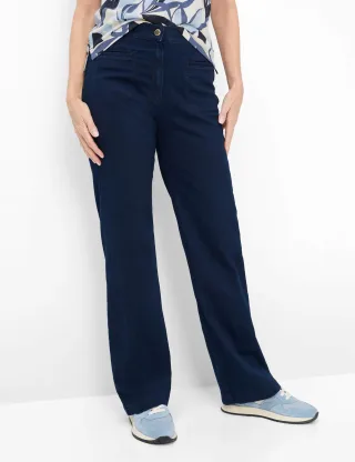 Raphaela by Brax Damen Marlenehose Style PEGGY FLARED DARK BLUE, denim dunkelblau, Gr. 38K