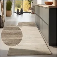HANSE Home Teppich Dhaka Juteteppich, rechteckig, Höhe: 5 mm, Läufer, handgewebt, Jute, Wolle, Natur, Wohnzimmer, Flur, Klassisch