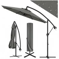 GarveeMore Sonnenschirm 300cm Ampelschirm 360° drehbar Gartenschirm mit Kurbel UV-Schutz 50+, Wasserabweisender Gartenschirm mit Schutzhülle und Ständer für Balkon