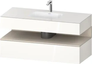 Duravit Qatego Einbauwaschtisch mit Konsolenwaschtischunterbau Weiß Hochglanz 1200x550x600 mm - QA47 QA4787083220010
