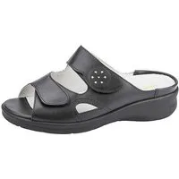 Waldläufer Merle Pantolette Hausschuh, Bequemschuh, Keilpantolette mit Klettverschlüssen, M-Weite