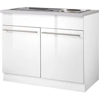 wiho Küchen Spülenschrank Chicago 100 cm breit, inkl. Einbauspüle aus Edelstahl