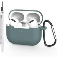CoolGadget Kopfhörer-Schutzhülle für AirPods Pro 1 Silikon, Stoßfest Clip Karabiner kabelloses laden Case Schutz Cover