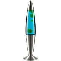 Licht-Erlebnisse Lavalampe JENNY, Warmweiß, Tischlampe Retro Blau Grün 42 cm Tischleuchte