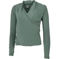 Guru-Shop Longsleeve Langarmshirt im Wickellook mit Daumenloch,.. alternative Bekleidung