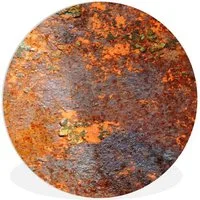 MuchoWow Gemälde Rost - Vintage - Eisen - Industriell, Fotodruck (1 St), Kreis Wanddekoration, Rundes Wandbild, 30x30 cm