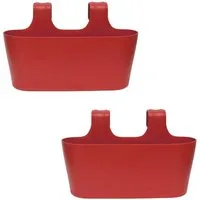 Engelland Blumenkasten Blumentopf zum Hängen (Vorteils-Set, 2 St., Fassungsvermögen je Topf 5,5 Liter), UV-Beständig, Frostbeständig, Wasserauffangschalen
