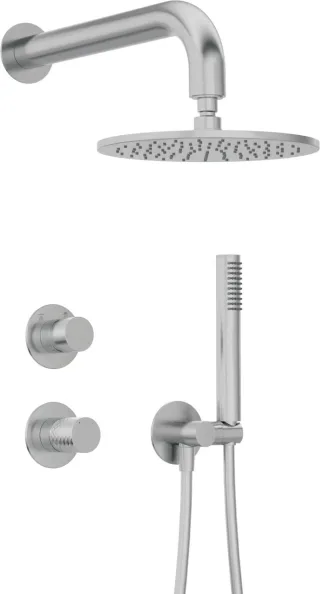 Neuesbad Serie 600 Unterputz Dusch-Set mit Kopfbrause Neuesbad Serie 600 Hexa edelstahl gebürstet NB1DENHS_F9YK1