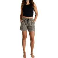 TOM TAILOR Schlafhose TOM TAILOR Damen Kurze-Hose braun bedruckt (1-tlg)