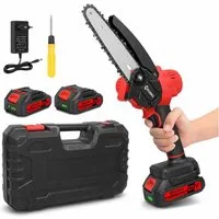 GARRYFIZH Akku-Säge Akku-Säge Mini Akku SäGe 21V HandgefüHrte SäGe Elektrische KettensäGe, 6 Zoll 2 Batterien Lange Führungsplatte