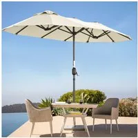 Angel Living Sonnenschirm Doppelsonnenschirm Marktschirm Gartenschirm Terrassenschirm, Sonnenschutz UV50+, 297 x 153cm