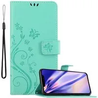 Cadorabo Handyhülle für iPhone 12 / 12 PRO Hülle Apple iPhone 12 / 12 PRO, Hülle Schutzhülle Blumen Flower mit Standfunktion Kartenfach Magnet
