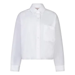 Esqualo - Verkürzte Bluse mit umgeschlagenen Manschetten weiß - Gr. - 34