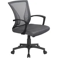 Yaheetech Bürostuhl aus Mesh-Gewebe Höhenverstellbarer Schreibtischstuhl, Ergonomischer Drehstuhl Arbeitsstuhl Computerstuhl mit Wippfunktion