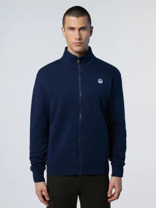North Sails Sweatshirt Durchgehender Reißverschluss mit Logo-Patch