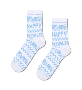 happy socks - Happy World Sneaker Sock Weiß - Gr. - 43.5