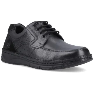 Hush Puppies Franklin Schnür-Leder-Herren Slipper schwarz