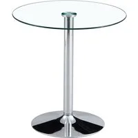 gopop Bartisch Runder Barhocker-Tisch aus gehärtetem Glas mit silbernem Metallfuß (1-St), Couchtisch, Beistisch, Wohnzimmertisch, 89x92cm