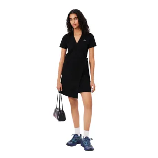 Lacoste - Wickelkleid für Damen, V-Ausschnitt, kurzärmlig (Weiß)