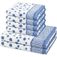 ROSS Handtuch Set Punkte allover, Frottee (Spar-Set, 6-St), 4 X Handtuch 2 X Duschtuch im Set - Baumwolle - Saugstark