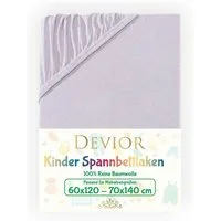 Devior Spannbettlaken für Baby- & Kinderbetten 60x120 & 70x140, 100% zertifizierte Baumwolle, Jersey, Gummizug: Rundumgummizug, Kinderspannbettlaken bis 12cm Matratzenhöhe, atmungsaktiv & farbenfroh