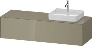 Duravit White Tulip Konsolenwaschtischunterbau wandhängend Stein Grau Hochglanz 1300x550x408 mm - WT WT4864RH2H20010