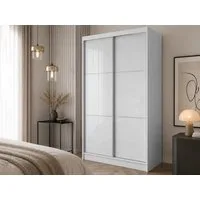 Beautysofa Schwebetürenschrank Viva mit Lacobel-Glas (4 Farben: Weiß, Grau, Schwarz und Kaschmir, mit oder ohne Schubladeneinsätze) Moderner Kleiderschrank