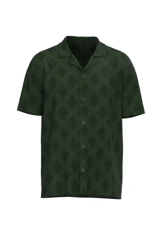 FYNCH-HATTON - Polo Shirt terry jacquard dark khaki - Gr. - XL