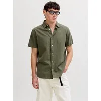 Jack & Jones Kurzarmhemd JJEBREEZE LINEN BLEND SHIRT S/S SN mit Leinen