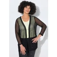 Angel of Style Strickjacke Strickjacke Straight Fit Lochmuster-Strick offen