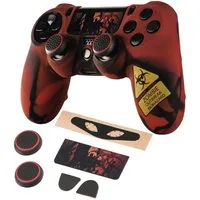 Hama Konsolen-Tasche Silikon Grip Skin Undead für Sony PS4 Controller, Schutz-Hülle Cover Case Gel Anti Rutsch Ergonomisch Schutz Pad Folie